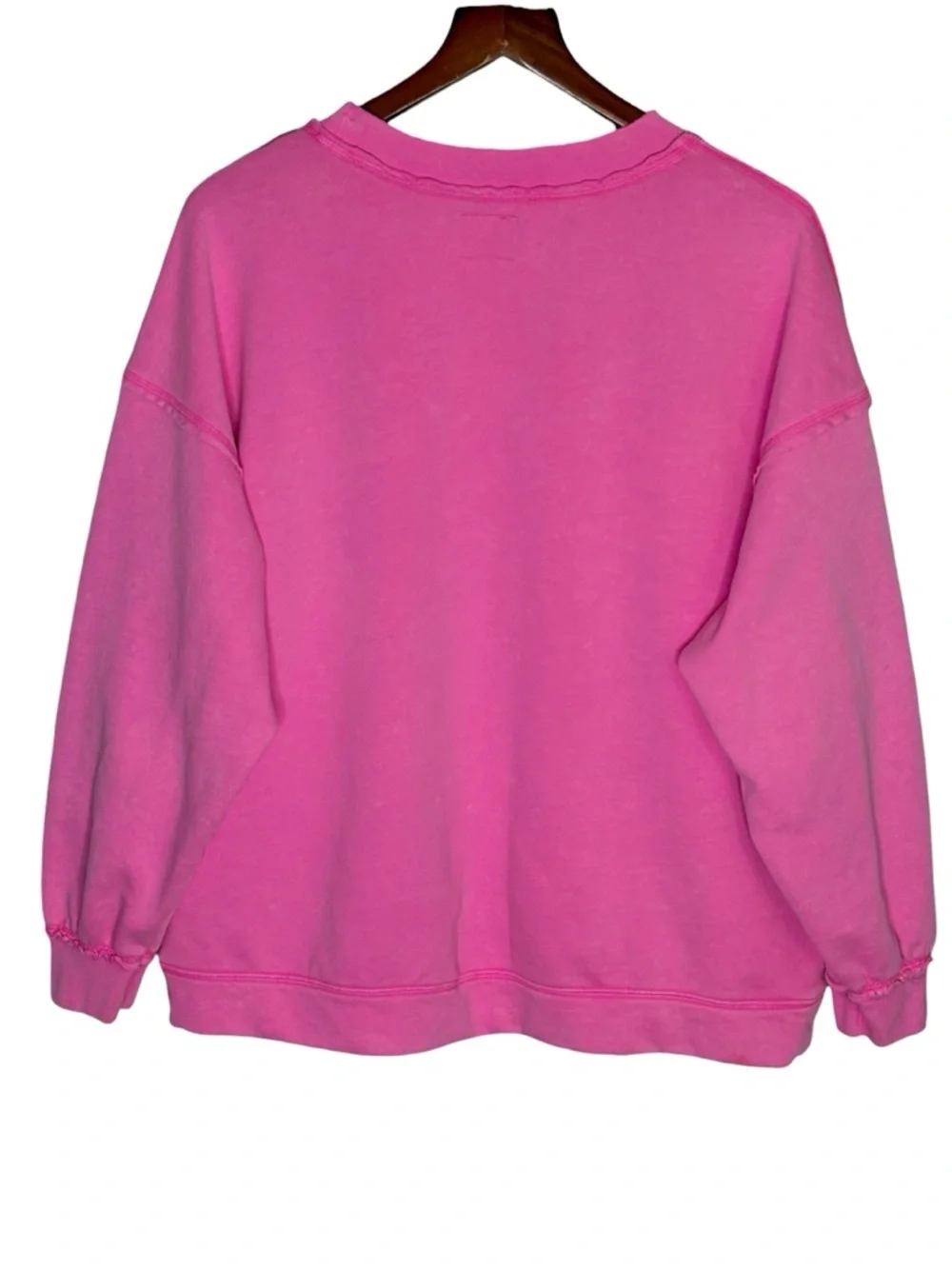 Free People Movement Metti Crew Neck Sweatshirt Miami Hot Pink • Size M - Picture 6 of 11